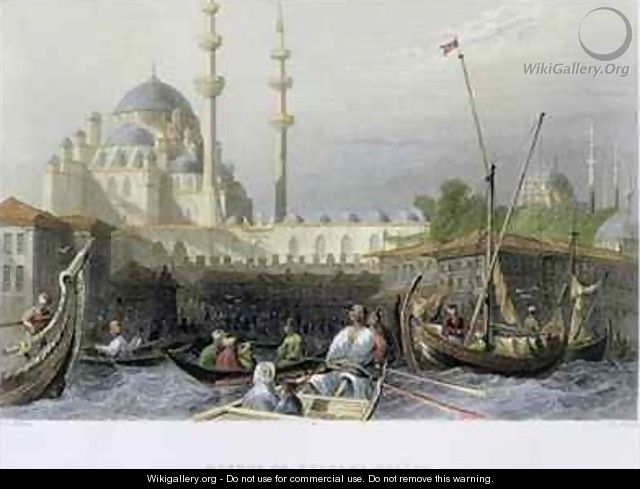 Mosque of Sultana Valide from the Port - (after) Bartlett, William Henry