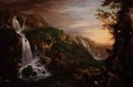 The Great Cascade at Tivoli with Villa of Maecenas and artist inspired by a philosopher - Prosper-Francois-Irenee Barrigues