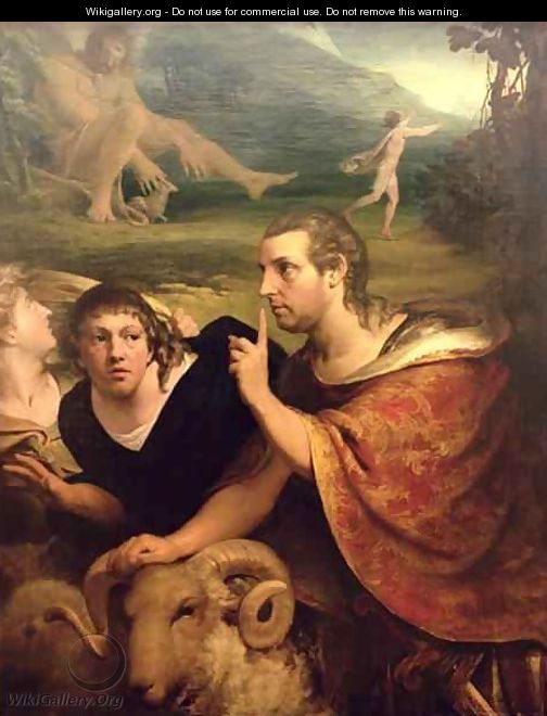 Portraits of James Barry and Edmund Burke in the characters of Ulysses and his companion fleeing from the Cave of Polyphemus - James Barry