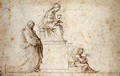Virgin and Child on a pedestal with Joseph and an angel playing the mandolin - (after) Bartolommeo, Fra (Baccio della Porta)