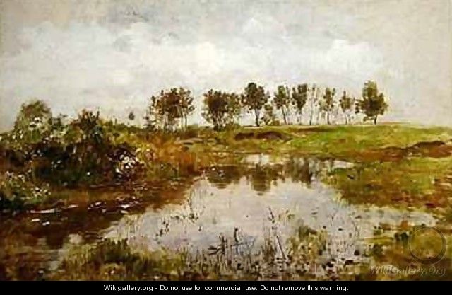 A Landscape near Dachau with a Pond in the Foreground - Paul Baum