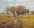 Dutch Landscape with Willow Trees in the Spring in a Small Meadow Valley - Paul Baum