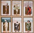 Set of six vignettes depicting characters from the Commedia dell'Arte - Bertelli