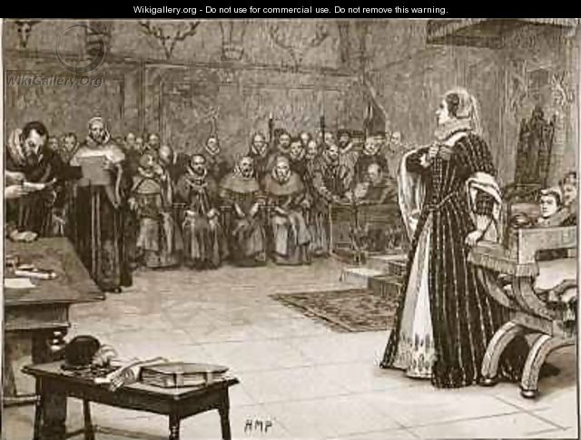 Trial of Mary Queen of Scots in Fotheringay Castle - (after) Berveiller, Edouard