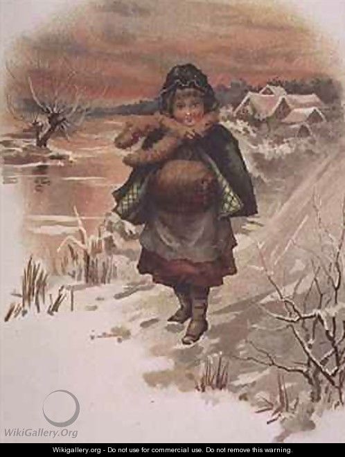 Girl on a snowy road - Edith S. Berkeley