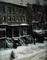 A New York Street Scene - Louis Frederick Berneker