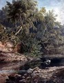 Woodland Scene, with a startled Heron - Joseph Clayton Bentley