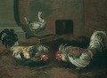 A Poultry-yard Scene With Cockerels Fighting - (after) Frans Snyders