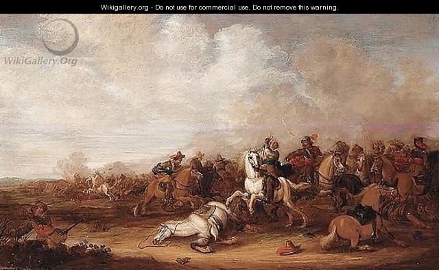 A Cavalry Engagement - Abraham Van Der Hoeff