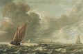 Seascape With A Smalschip And Other Light Vessels In A Stiff Breeze - Abraham Hendrickz Van Beyeren
