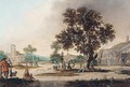 A village scene with figures dancing under an oak tree - (after) Esaias Van De Velde