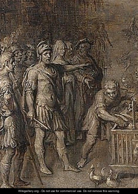 A Roman Emperor Observing An Augur - (after) Otto Van Veen