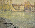 Maisons Sur La Riviere Au Soleil Couchant - Henri Eugene Augustin Le Sidaner