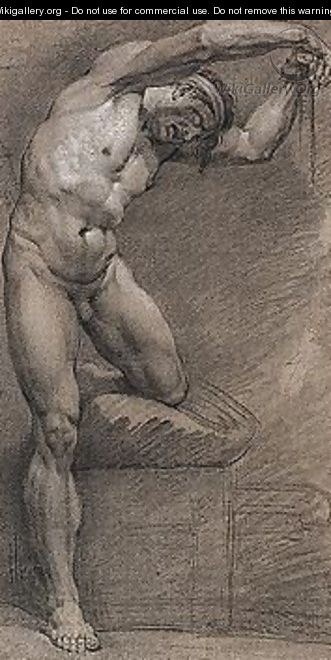Male nude in a classical pose - Konstantin Egorovich Egorovich Makovsky
