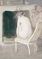 Nu De Dos Devant La Cheminee - Paul Cesar Helleu