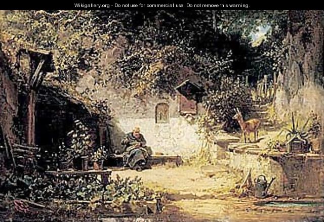 Der Eremit Vor Der Klause (Hermit Seated Outside His Hut) - Carl Spitzweg