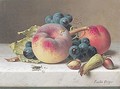 Still Life With Peaches And Grapes (Still-leben Mit Pfirsichen Und Weintrauben) - Emilie Preyer