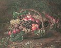 Still Life Of Fruit In A Basket - Johan Laurentz Jensen