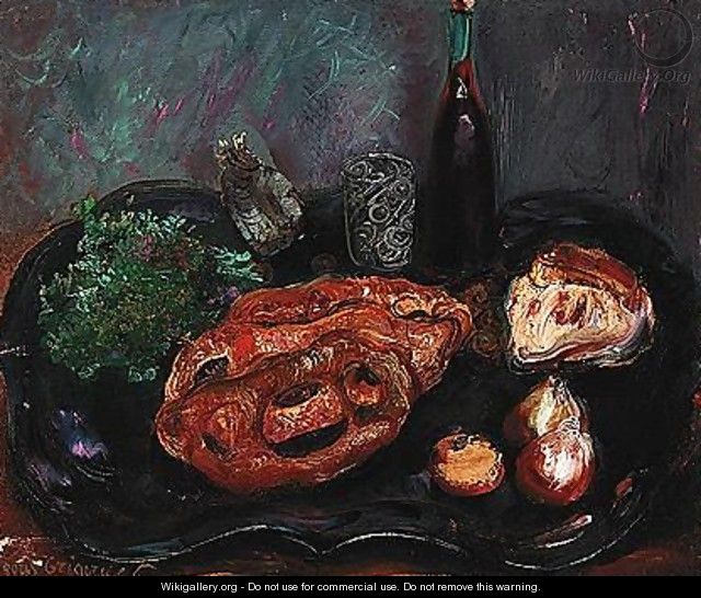 Still life with bread and onions - Boris Dmitrievich Grigoriev