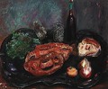 Still life with bread and onions - Boris Dmitrievich Grigoriev