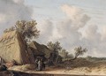 Landscape With Figures Conversing Before A Haystack And Farm Buildings - Salomon van Ruysdael