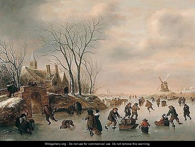 Winter Landscape With Skaters 3 - Claes Molenaar (see Molenaer)
