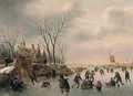 Winter Landscape With Skaters 3 - Claes Molenaar (see Molenaer)