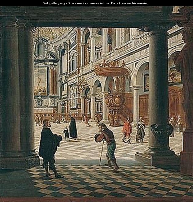 Interior Of The Jesuit Church, Antwerp - Bartholomeus Van Bassen