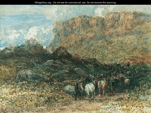 Herdsman In A Mountain Pass, North Wales - David Cox