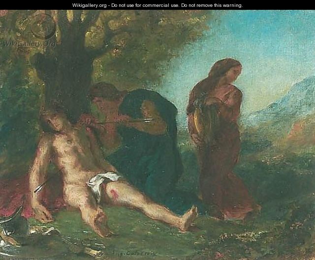 Saint Sebastien A Terre Et Les Saintes Femmes - Eugene Delacroix