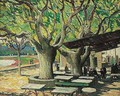 Cafe scene under the trees - Alexander Altmann