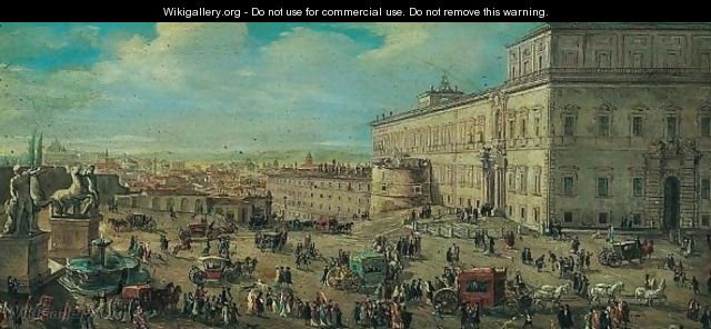 Rome, a view of the quirinal - (after) Caspar Andriaans Van Wittel