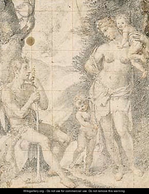 Adam And Eve With Their Sons - (Jacopo Chimenti) Empoli