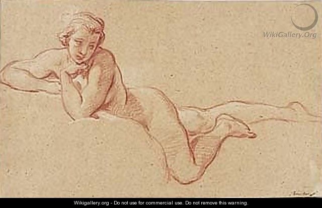 A Female Nude Reclining On Her Front - François Boucher