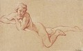 A Female Nude Reclining On Her Front - François Boucher