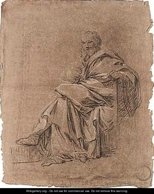 Study of a classical figure, seated - French School