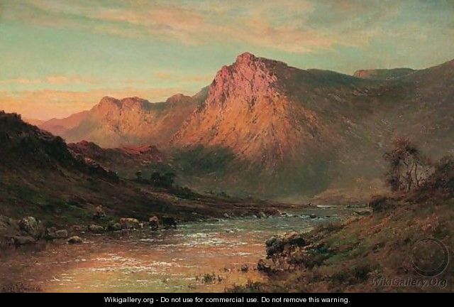 Sunset In The Highlands - Alfred de Breanski
