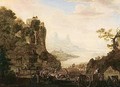 A rhenish landscape with figures loading barges - Herman Saftleven