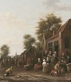 A Village Market With A Poultry Seller - Barend Gael or Gaal