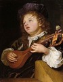 A Boy Playing The Cittern - Godfried Schalcken