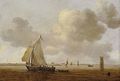 An Estuary Scene With A Wijdschip In A Light Breeze - Jan van Goyen
