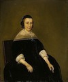 Portrait Of A Lady, Three-quarter Length Seated, Wearing Black And Holding A Tortoise-shell Fan In Her Left Hand - Gerard Terborch