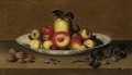 A Still Life Of Apples And Pears In A Blue-and-white Porcelain Bowl - Johannes Bouman