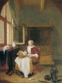 An Interior With A Woman Reading By An Open Window - Quiringh Gerritsz. van Brekelenkam