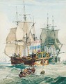 Dutch Merchant Vessels Off The Coast - Samuel Owen