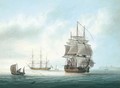 A Two-decker And Other Shipping Off The South Coast - Samuel Atkins
