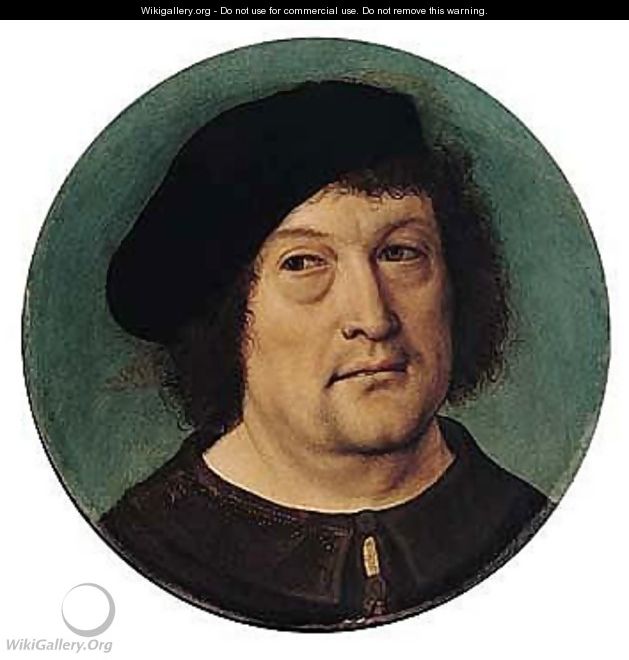 Portrait Of A Gentleman, Head And Shoulders, Wearing A Beret - Master Of Frankfurt