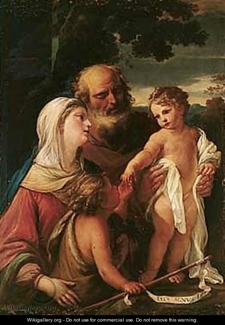 The Holy Family With The Infant Saint John The Baptist - Girolamo Troppa