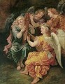 Music-making Angels Playing The Harp, Flute, Viola And Lute - Theodor Van Thulden