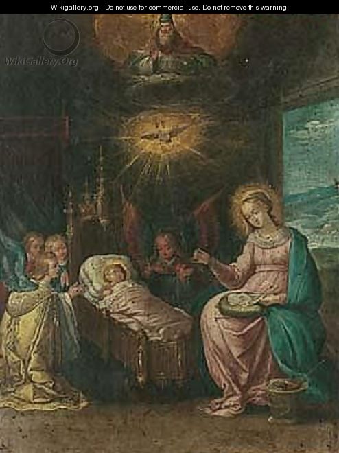 The Adoration Of The Christ Child - Cornelis de Baellieur